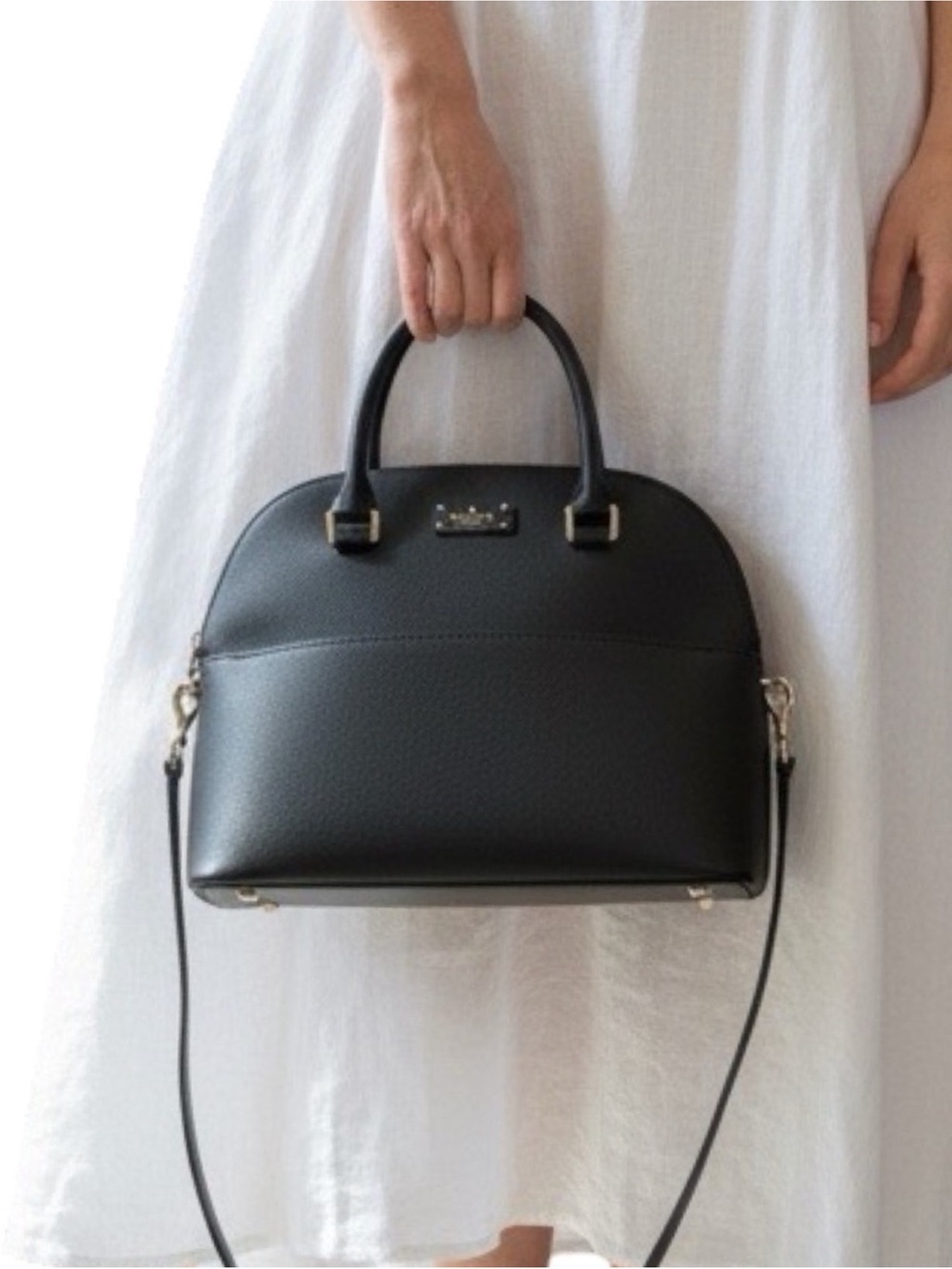 kate spade Carli Leather Satchel Crossbody Black
